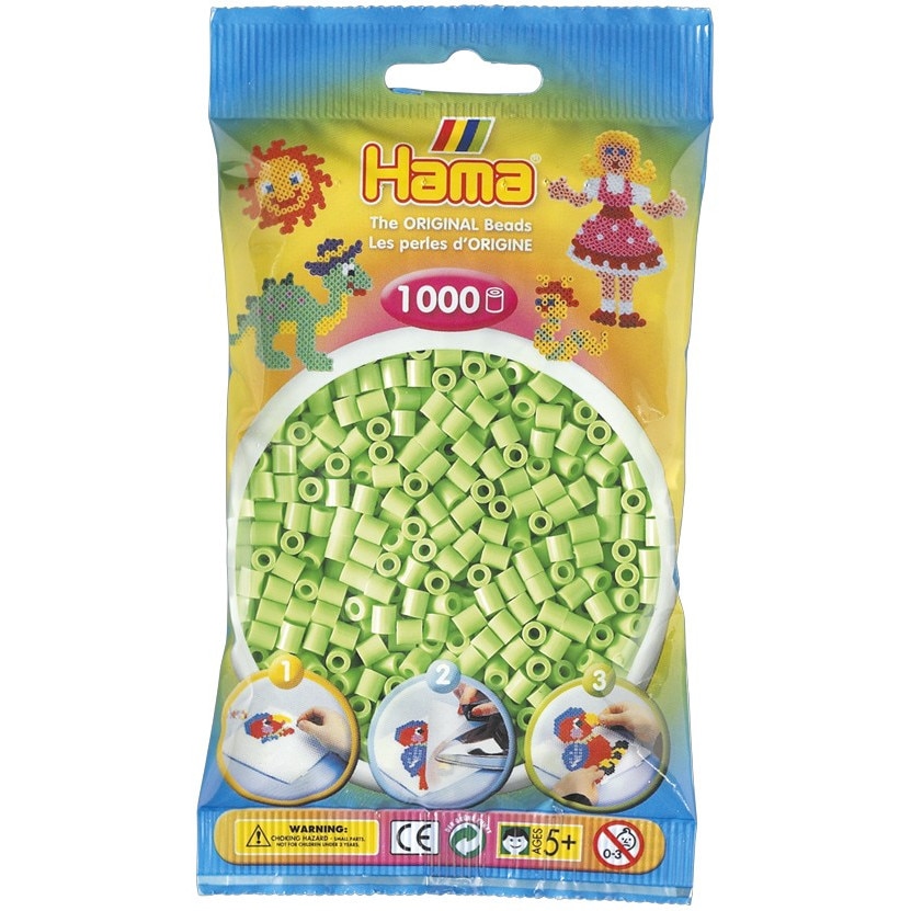 Margele de calcat HAMA MIDI Verde Pastel, 1000 buc in pungulita