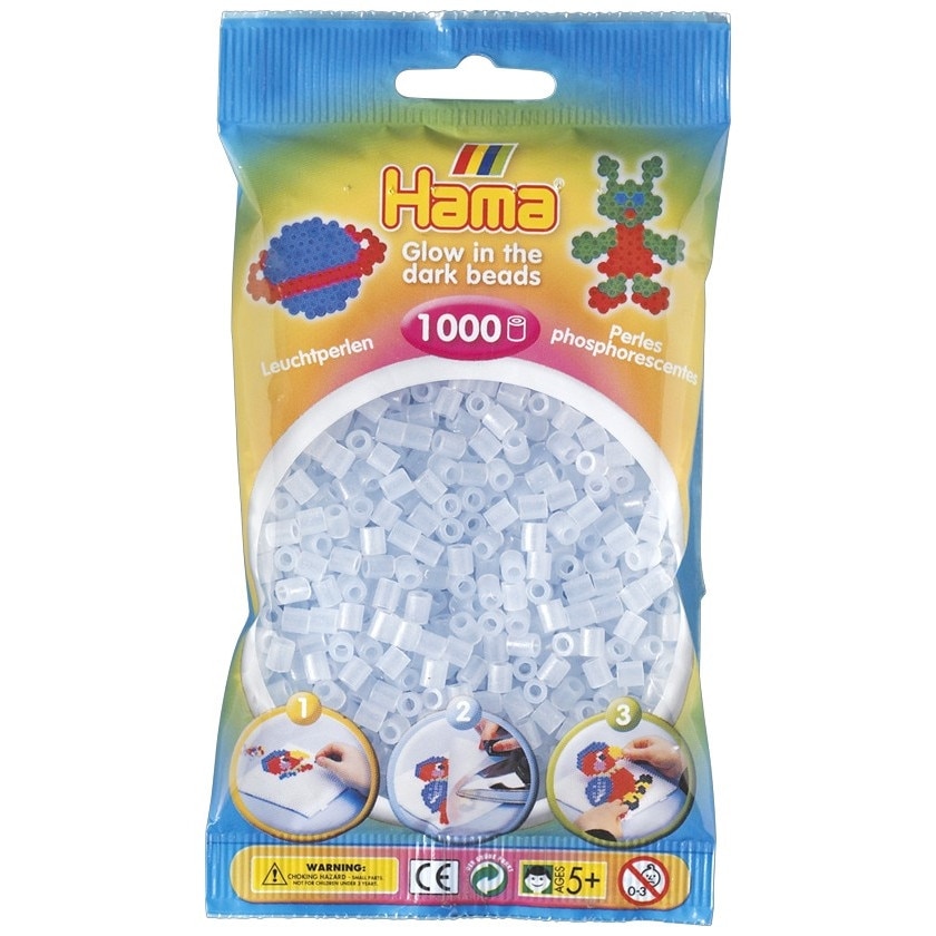 Margele de calcat HAMA MIDI ALBASTRU FOSFORESCENT in pungulita 1000 buc