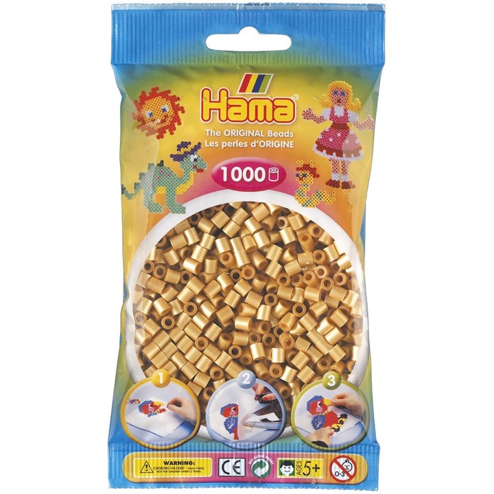 Margele de calcat HAMA MIDI aurii 1000 bucati