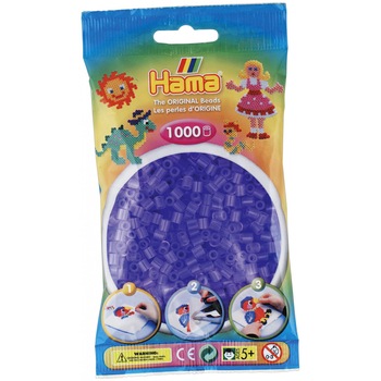 Margele de calcat HAMA MIDI Liliac transparent, 1000 buc in pungulita Margele de calcat HAMA MIDI Liliac transparent, 1000 buc in pungulita