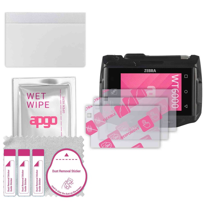 3x apgo Ultra-Clear Hybrid sticla protectoare compatibila cu Zebra WT6000, sticla nano flexibila, inlocuire excelenta pentru sticla temperata, rezistenta la zgarieturi