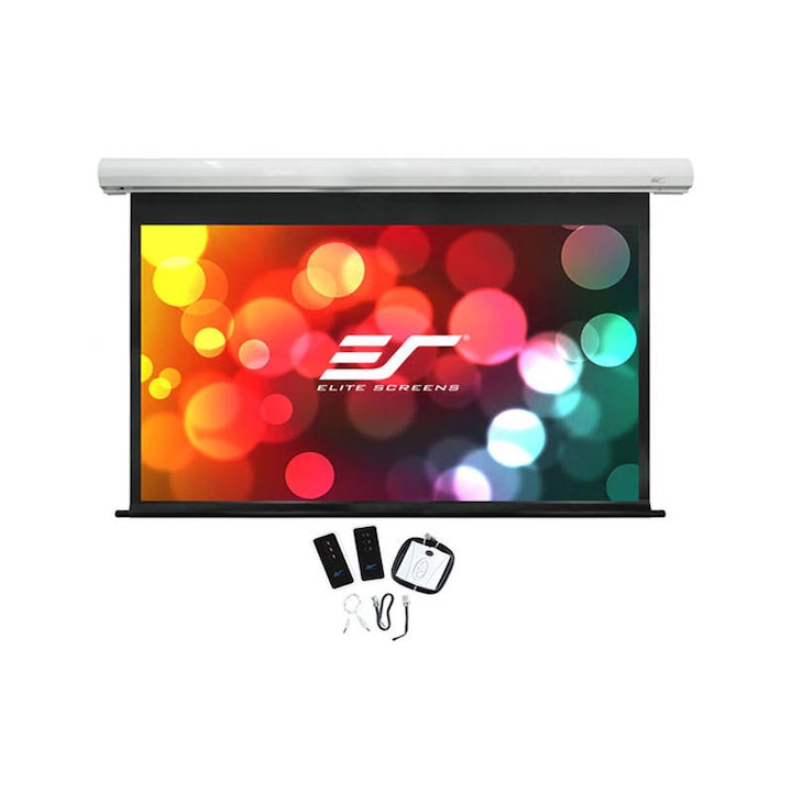 Електрически прожекционен екран, стена/таван, 236,9 x 148,1 см, EliteScreens Saker SK110NXW-E10, Формат 16:10, тригер 12V