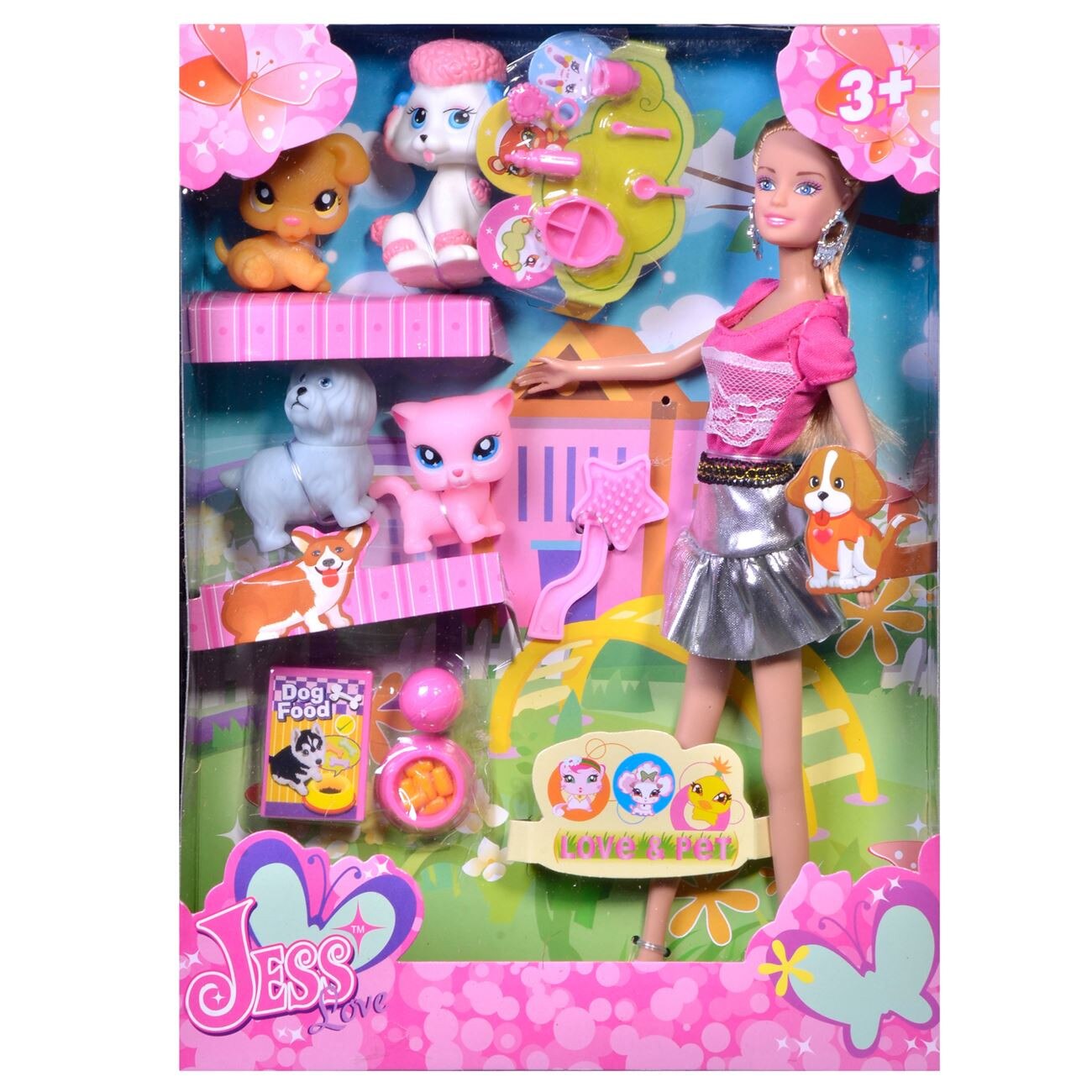 Set de joaca Soda Toys, Jess si animalutele sale de companie