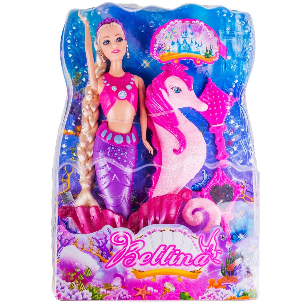 Set de joaca S-Toys, papusa sirena Bettina si calutul fermecat