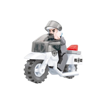 Set de constructie S-Kids Ausini Police, 26 piese, politist cu motocicleta, 3 ani + Set de constructie S-Kids Ausini Police, 26 piese, politist cu motocicleta, 3 ani +
