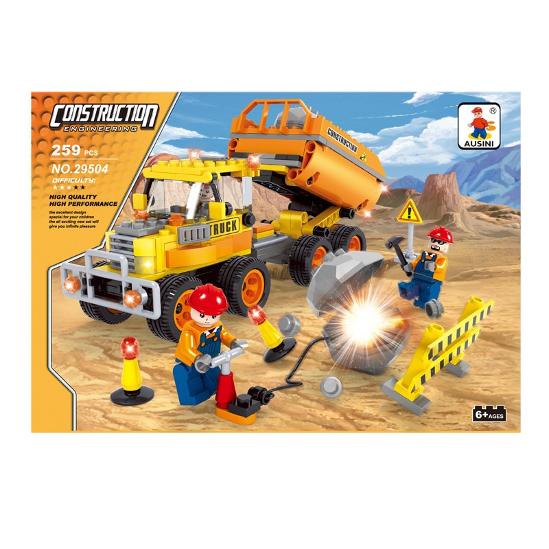 Set de constructie Ausini Construction, Echipa de interventie, 259 piese, 6 ani +