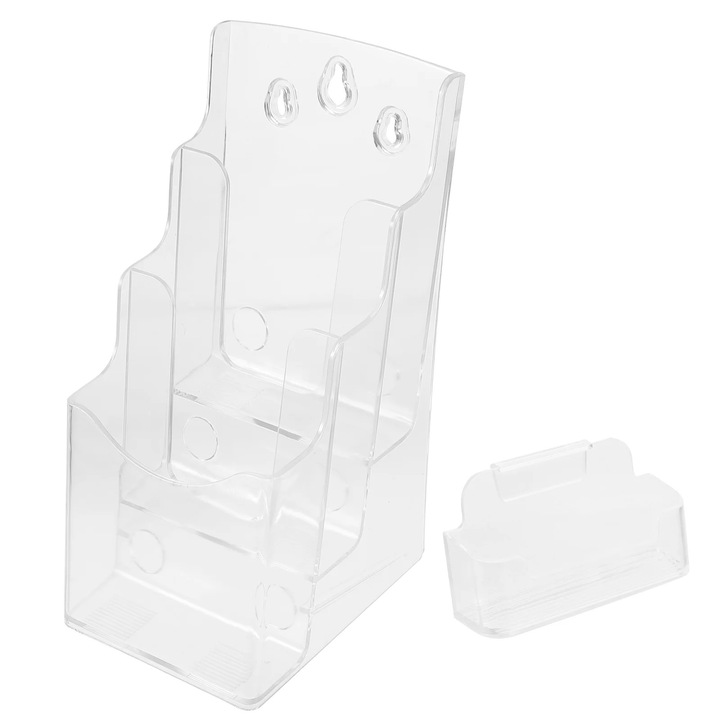 Suport carti de vizita YANYXR, compact, transparent, 23x13x10cm