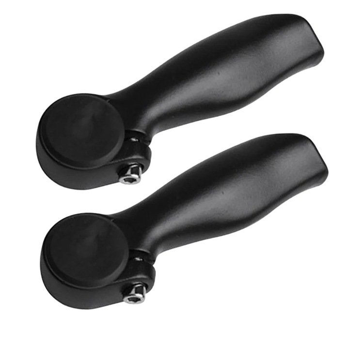 Set ghidoane bicicleta, aluminiu, negru, 16x3.2x2.3cm