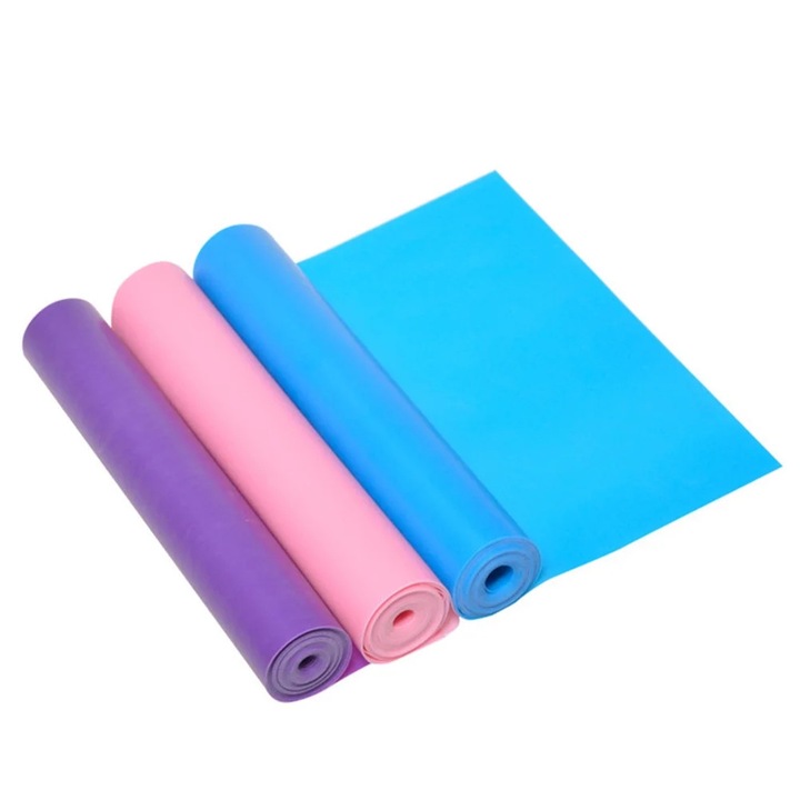 Set 3 benzi elastice yoga multicolor 180x15x0.04cm