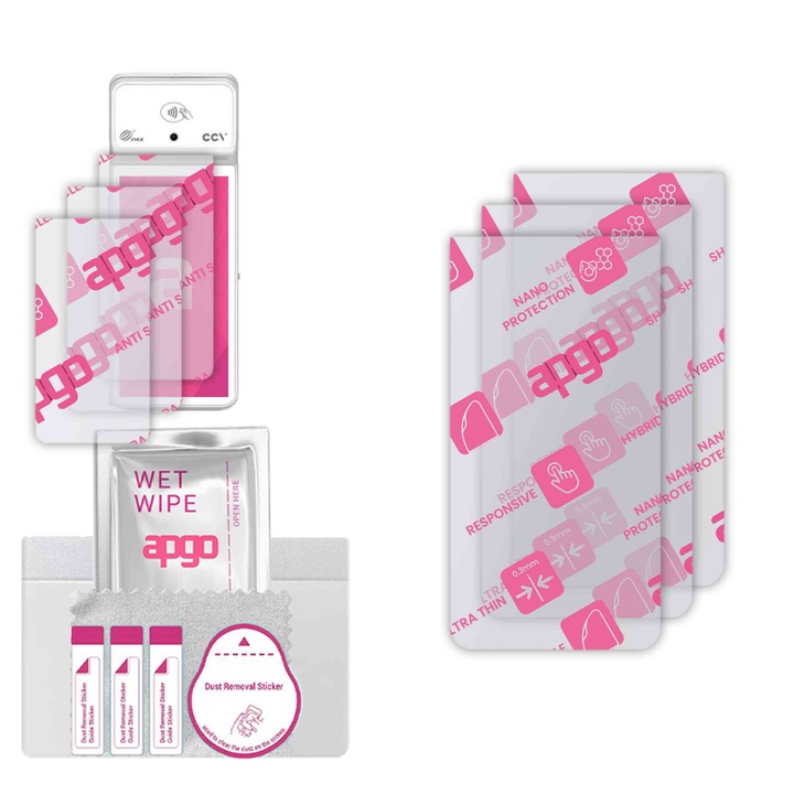 3x apgo Ultra-Clear Hybrid sticla protectoare compatibila cu Pax A960, sticla nano flexibila, inlocuire excelenta pentru sticla temperata, rezistenta la zgarieturi