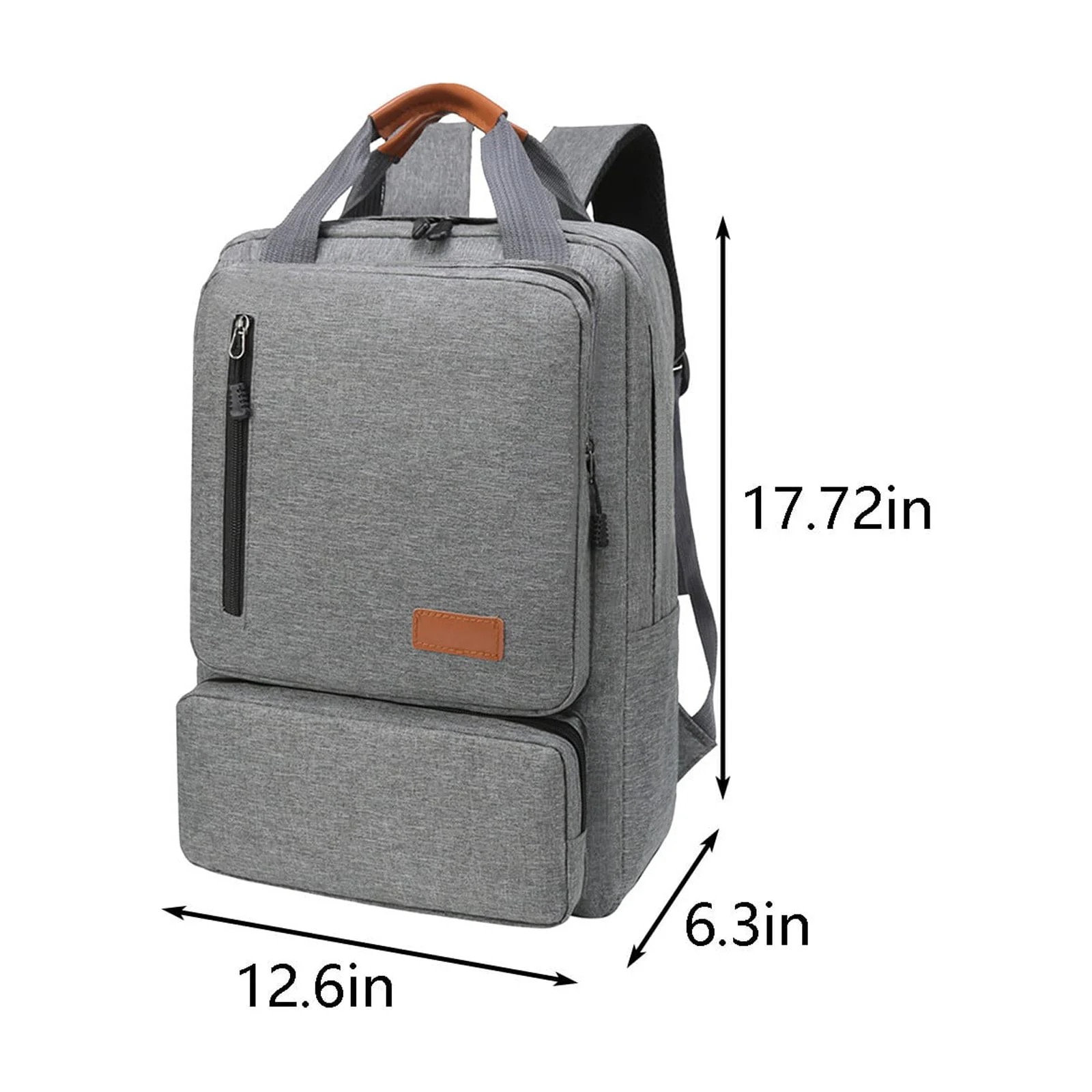 YANYXR, rucsac laptop din Oxford pentru calatorie, set 3 piese (rucsac 17 inch + geanta crossbody si portofel), gri, 45 x 32 x 16 cm (BCS2909976)
