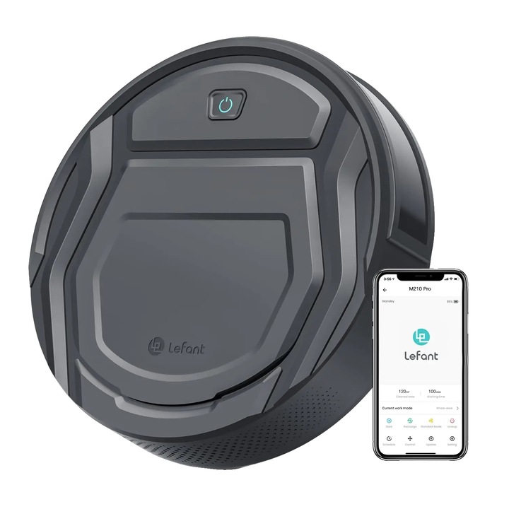 Aspirator robot M210Pro-EU, 2200Pa, 120 minute autonomie, control Wi-Fi/App/Alexa, alb, 39x33x12cm
