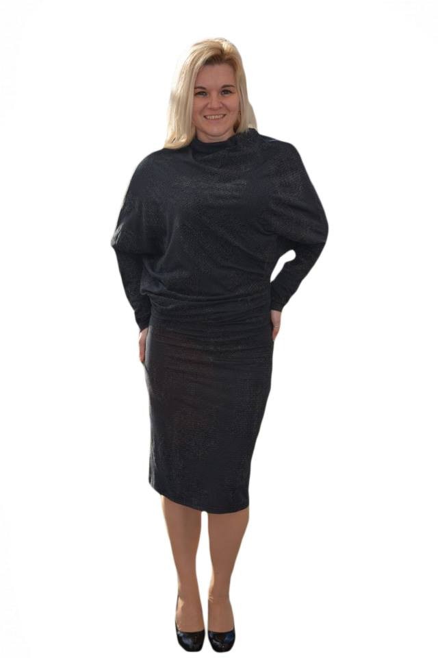 Rochie fashion de zi,cu croiala moderna,D&J Exclusive, Albastru marin