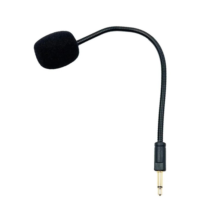 YANYXR mikrofon gaming fejhallgatóhoz, fekete, 19cm, szivacs védelemmel