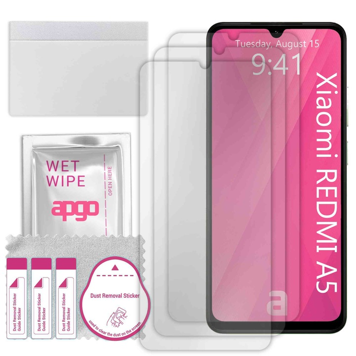 3x folie de protectie apgo pentru Xiaomi Redmi A5 – afisare completa, lucioasa, hidrogel, full glue, 5D