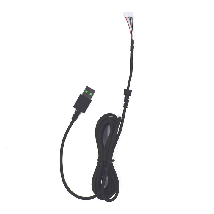 USB cserekábel egérhez, YANYXR, fekete, 2.2m, nylon