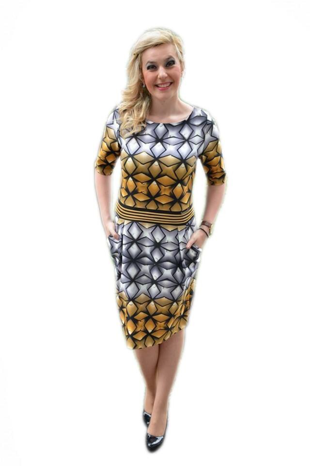 Rochie moderna, tinereasca, maneci scurte si decolteu rotund,D&J Exclusive, Galben