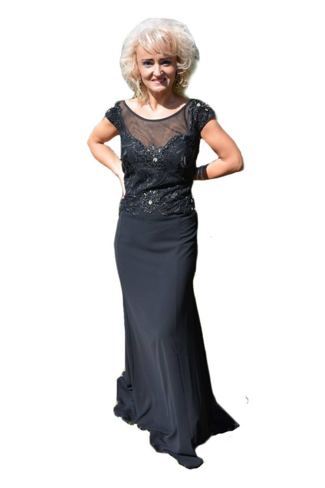 Rochie lunga de seara,confectionata din voal,masura mare,D&J Exclusive, Negru