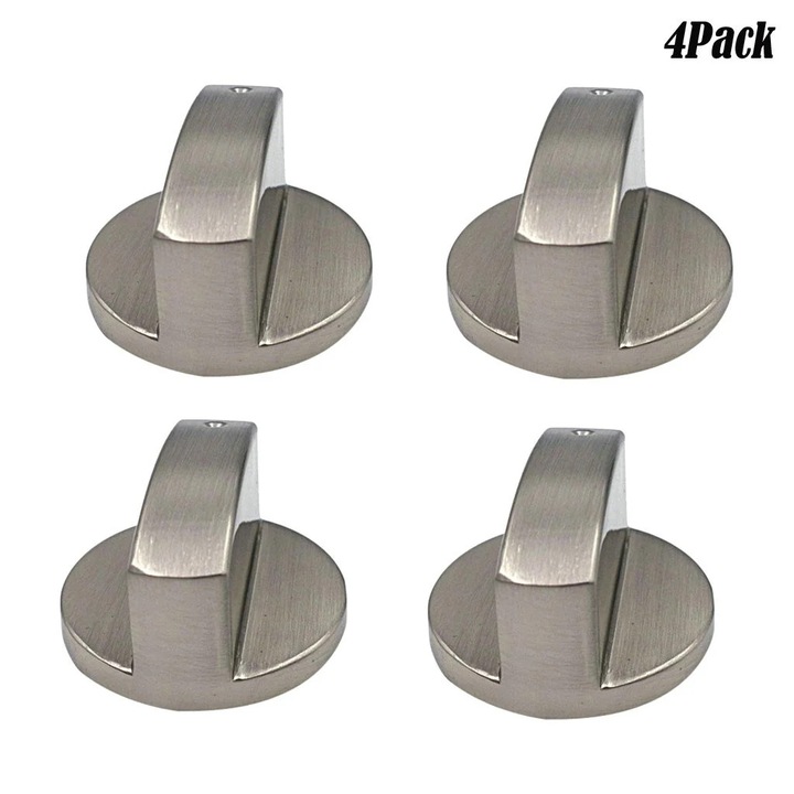 Set 4 butoane universale aragaz aliaj zinc argintiu 8mm