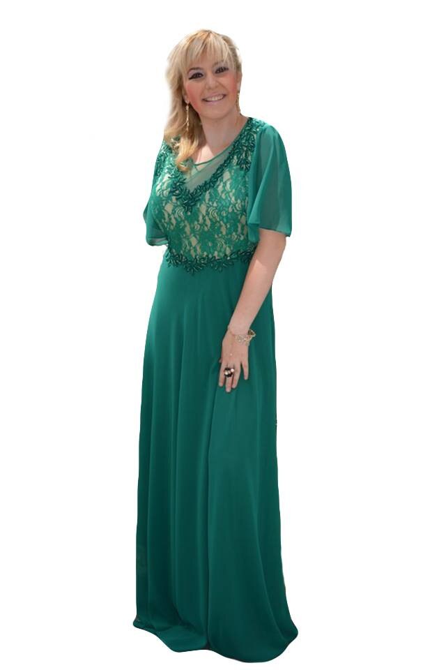 Rochie feminina, lunga de seara,D&J Exclusive, Verde