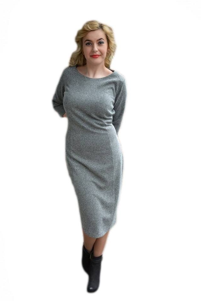 Rochie rafinata cu croi cambrat si lungime medie,D&J Exclusive, Gri