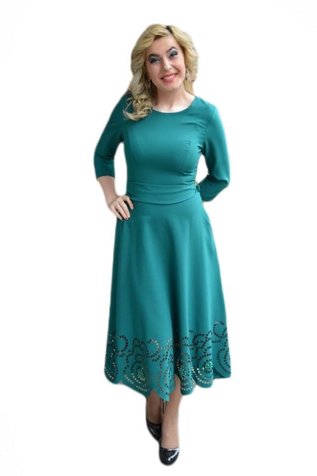 Rochie deosebita cu decupaje rotunde la baza,D&J Exclusive, Verde