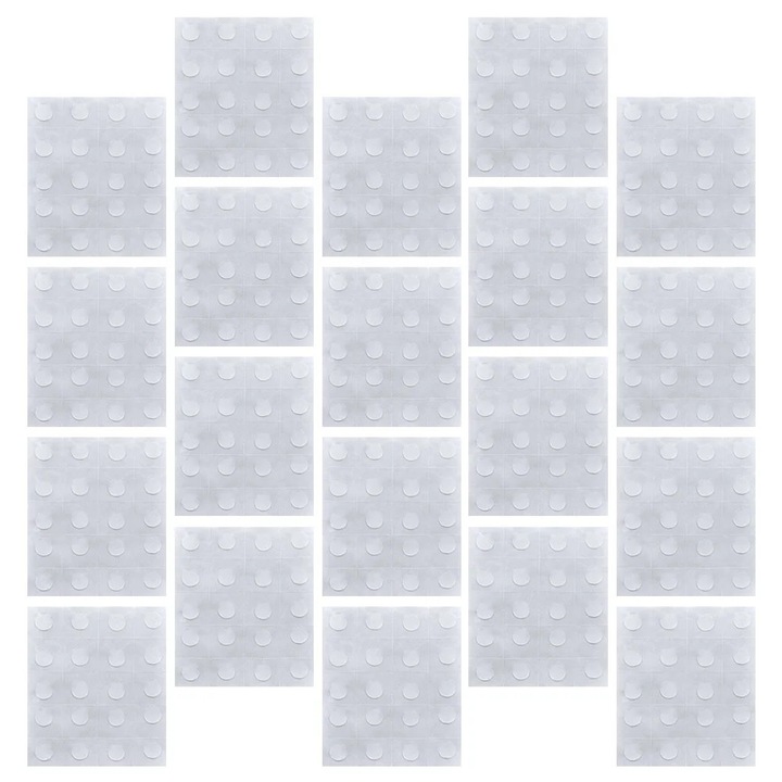 Kétoldalas ragasztópontok léggömbökhöz, 1.2x1.2x0.1cm, fehér, 50 lapos szett