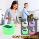 Dispenser detergent cu burete, transparent rosu verde mov, 14x13x11cm