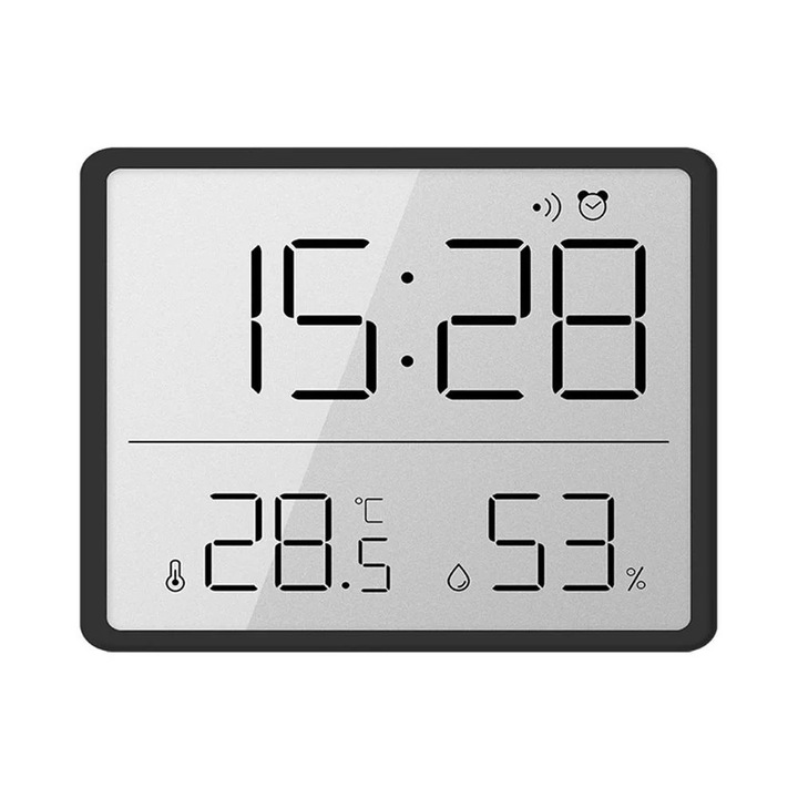 YANYXR digitális beltéri hőmérő, LCD, fekete, 9.3x7.3x1.5cm