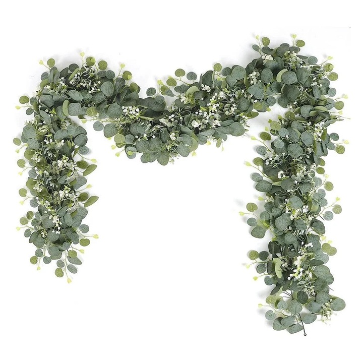 Ghirlanda Eucalipt artificial YANYXR verde 180cm