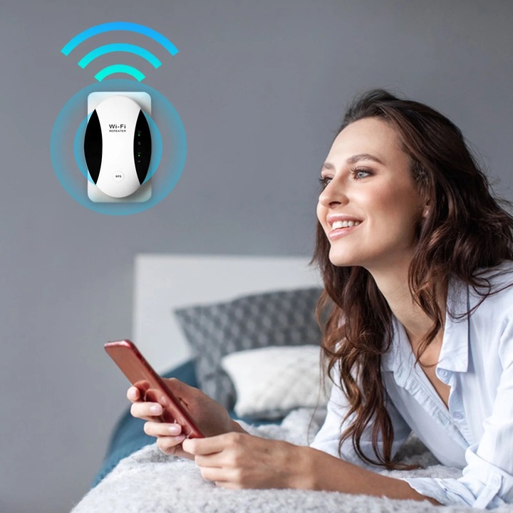 YANYXR WiFi bővítő 300Mbps fehér 8.1x7.0x5.3cm Ethernet porttal szett