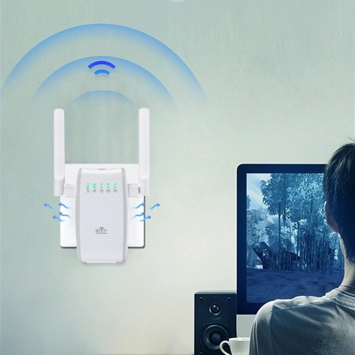 YANYXR WiFi jelerősítő 300Mbps fekete 5.7x7.9x3.8cm