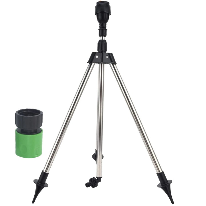 Aspersor rotativ YANYXR, trepied telescopic, reglabil 360°, pentru gradina, mare, metal-plastic