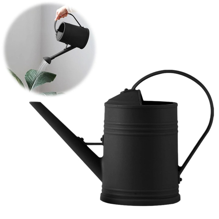 YANYXR beltéri növény locsolókanna, 2L kapacitás, fekete, 30x15x24cm