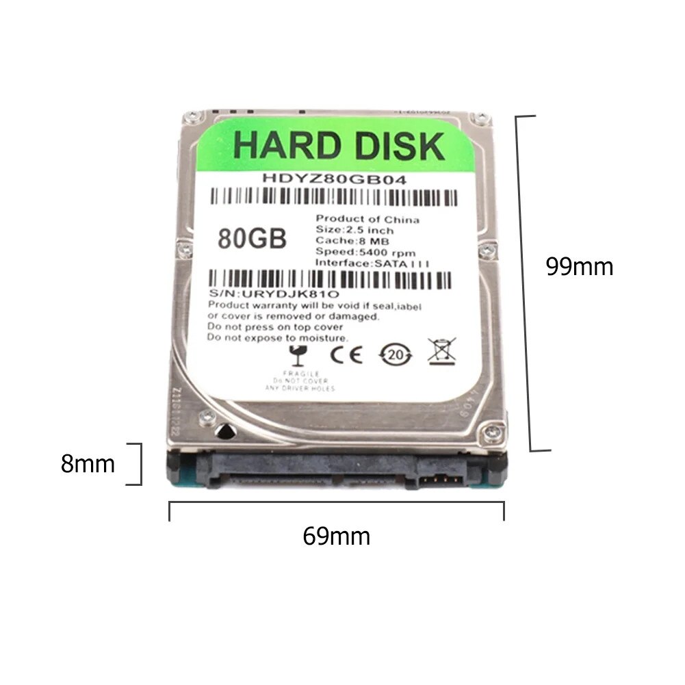 Hard disk intern 2.5 inch SATA III 80GB, 5400 RPM, argintiu, 9.9x6