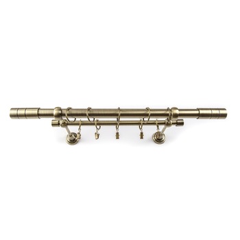 Galerie metalica 240 cm pentru perdele si draperii, dubla, model TUBE, grosime 16 mm, culoare Auriu Antic, KIT COMPLET Galerie metalica 240 cm pentru perdele si draperii, dubla, model TUBE, grosime 16 mm, culoare Auriu Antic, KIT COMPLET
