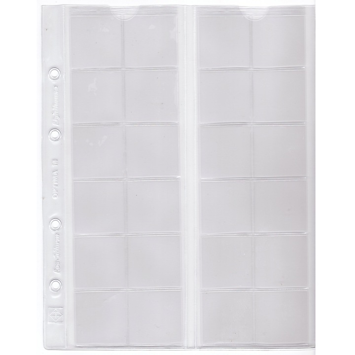 Set folii Leuchtturm, OPTIMAM24 , 150mn, pentru 120 monede de colectie cu diametrul maxim 34mm