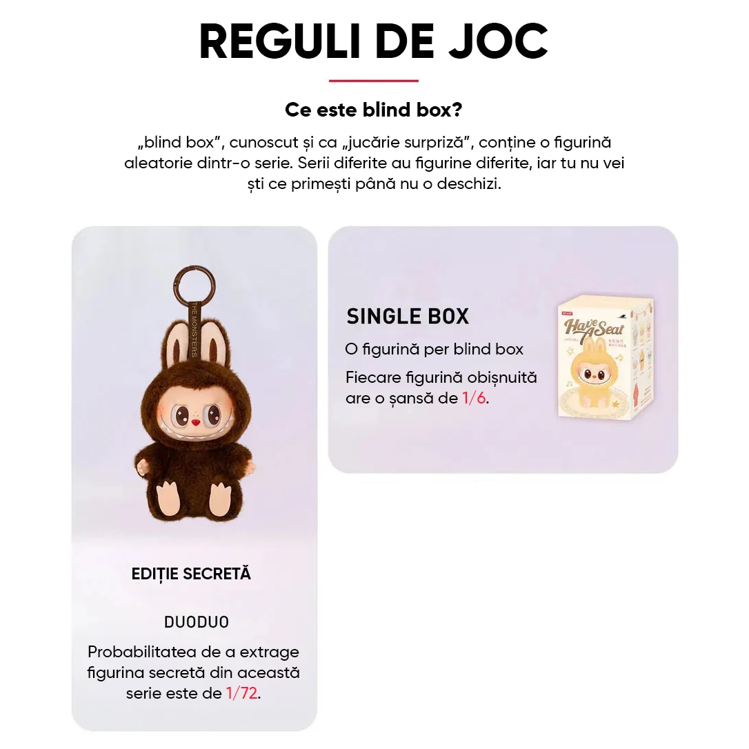 Jucarie de plus Pop Mart Labubu Exciting Macaron Vinyl Face Blind