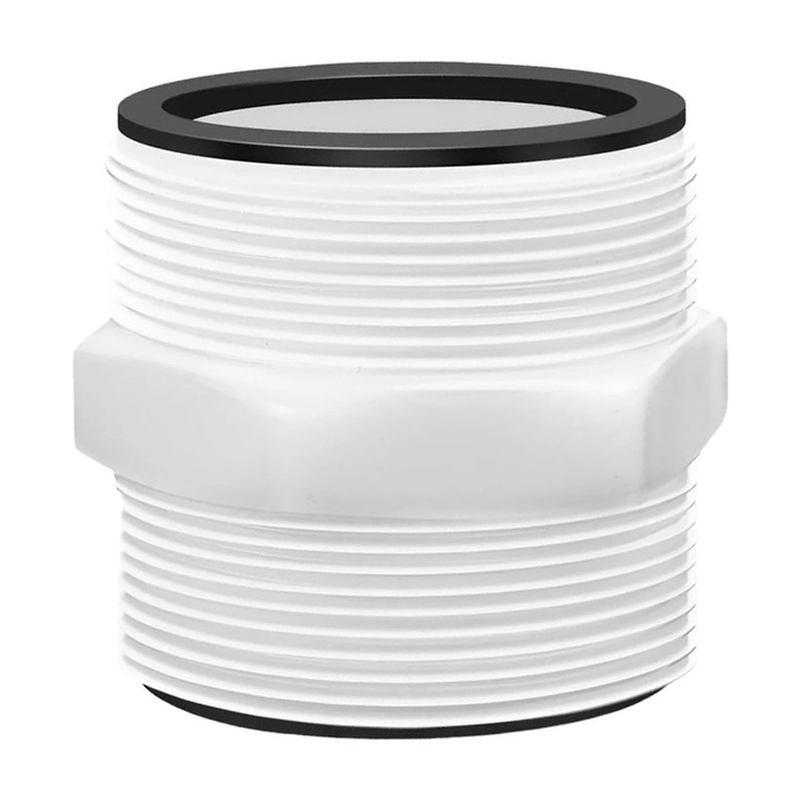 Conector furtun piscina 38mm set adaptor filet 23cm plastic