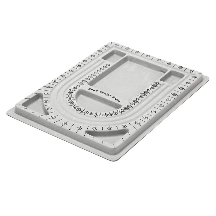 Set organizator bijuterii, placa design bratara si colier, alb, 35x26cm si 32x24cm