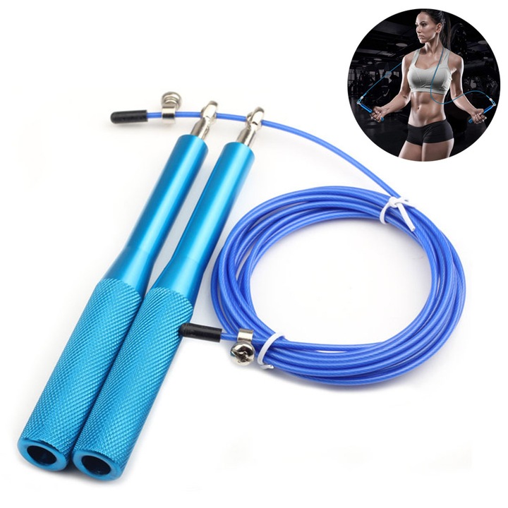Coarda de sarit, coarda de sarit rapida pentru antrenament, exercitii de fitness, coarda de sarit reglabila pentru adulti pentru barbati, femei, copii, fete