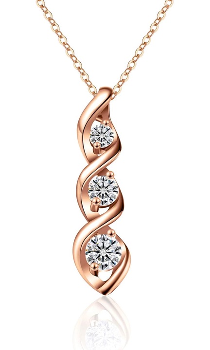 Cubic Zirconia nyaklánc 14K arany/ezüst/rózsaarany bevonattal, finom végtelen szimulált gyémánt medál nyaklánc nőknek, ajándék ékszer, koszorúslány nyaklánc