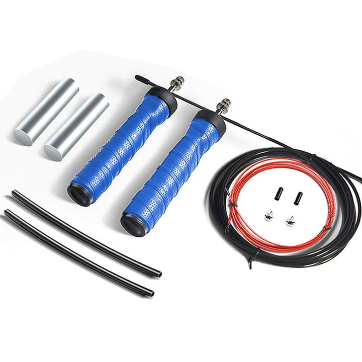 Coarda de sarit fara fir cu greutati – Coarda de sarit durabila pentru antrenament cu coarda de sarit fitness – Jump Rope Fitness (albastru praf)
