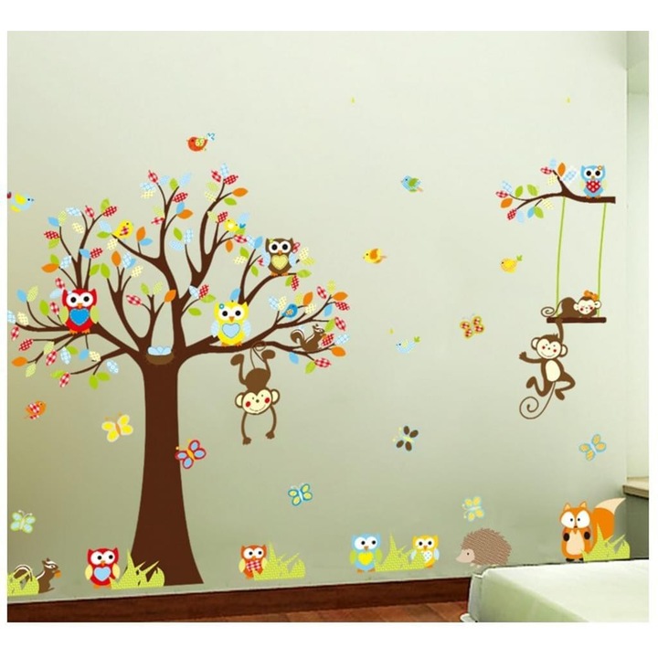 Fali matrica, falmatrica, fali matrica nappaliba, 234×150 cm, DIY, bagoly, majom, fa