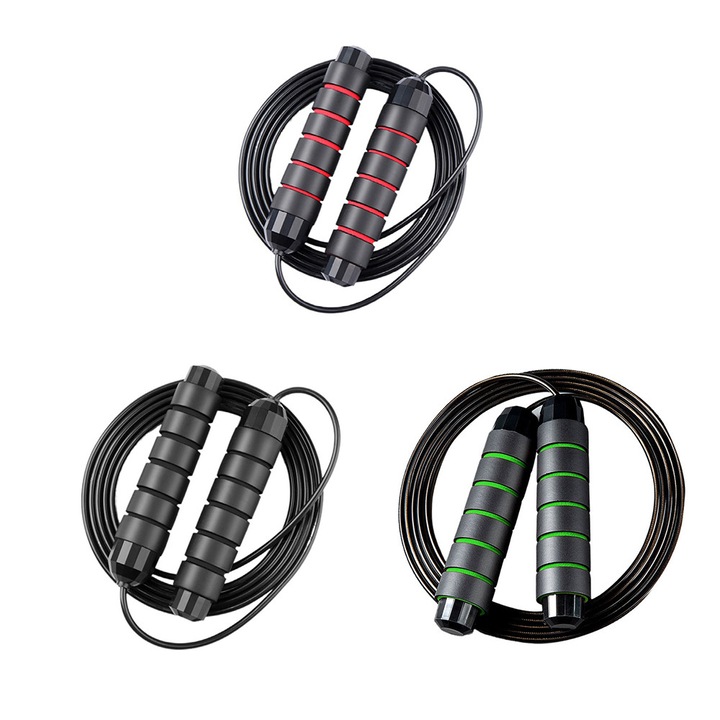 Coarda de sarit de viteza, coarda de sarit reglabila, box, antrenament de fitness, potrivita pentru adulti si copii (rosu negru + verde negru + negru pur)