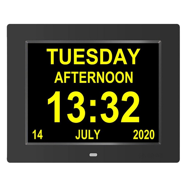 Ceas desteptator digital, ceas de masa cu afisaj LCD si functie de amanare, 12/24 de ore, pentru dormitor, birou de acasa, calatorii (negru)
