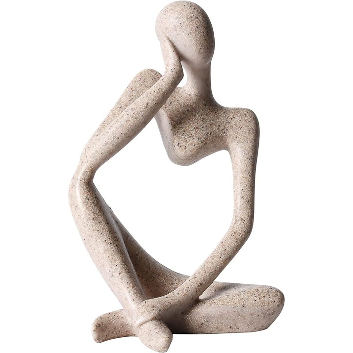 Sculptura abstracta din rasina, sculptura statuie abstracta din rasina de ganditor, set statuie ganditor, statui pentru decor (stil: Dreapta, )