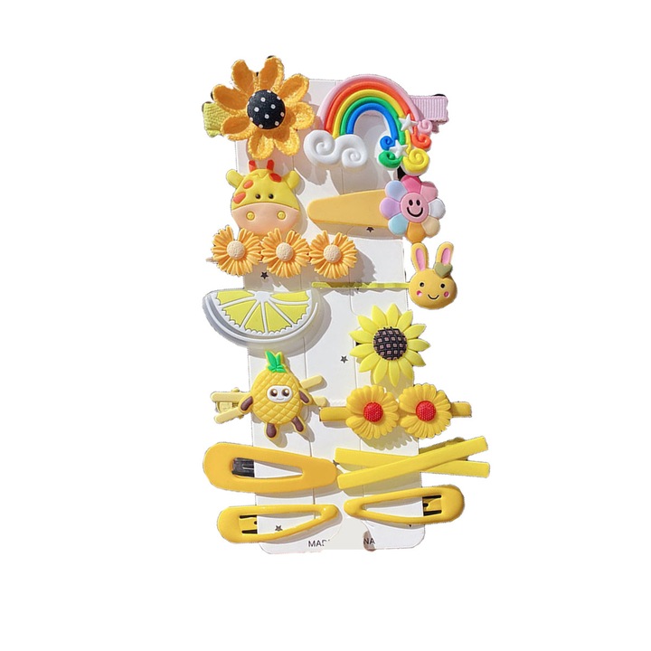 Цветни фиби за коса Сладки аксесоари за коса, цветя, плодове, десерти, фиби за коса за момичета, тийнейджъри, малки деца