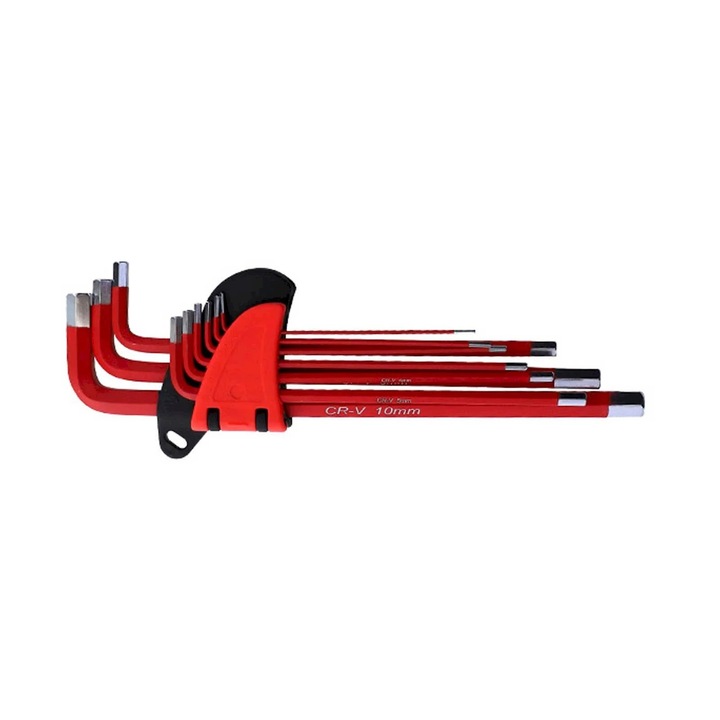 Set chei Allen metric si SAE, 28.8mm, T-handle, lung, rosu