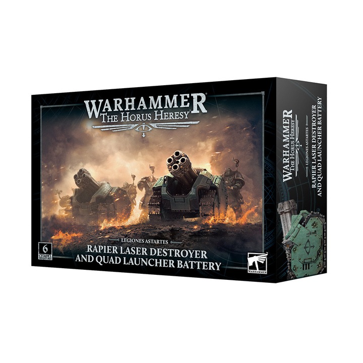 Extensie de joc Warhammer Horus Heresy, Rapier Laser Destroyer and Quad Launcher Battery, Games Workshop, 137 piese, gri